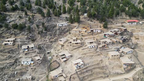 a mountain village with mud-made homes