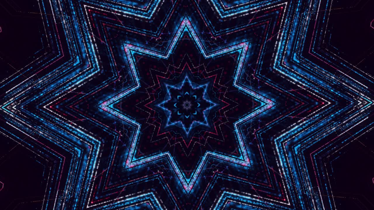 mandala geométrica abstracta con líneas y puntos brillantes