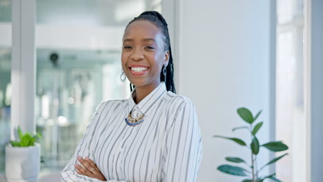 Black-woman,-smile-and-portrait-for-business