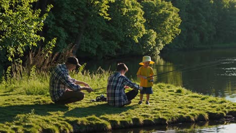 father and son fishing