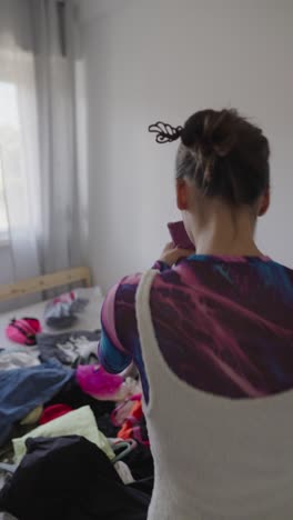 woman packing clothes