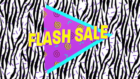 bold flash sale advertisement in retro eighties style 4k