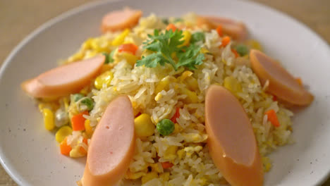 fried-rice-with-sausage-and-mixed-vegetable