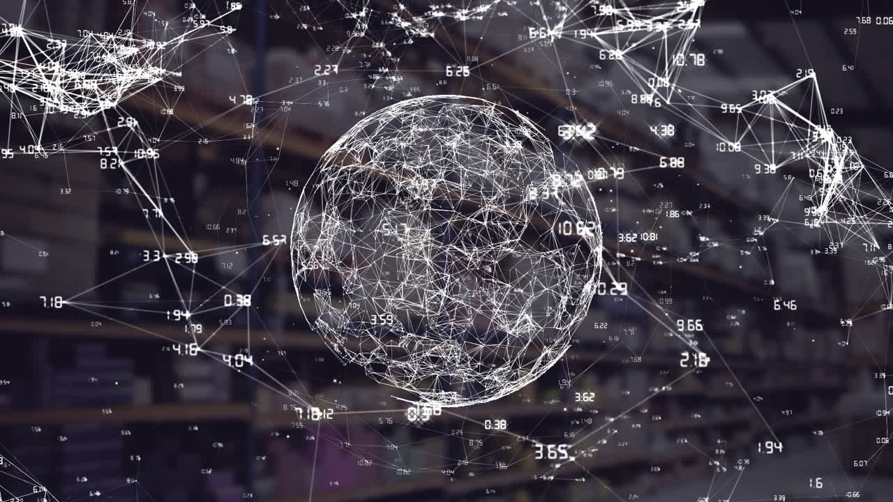 globo giratorio con conexiones de datos