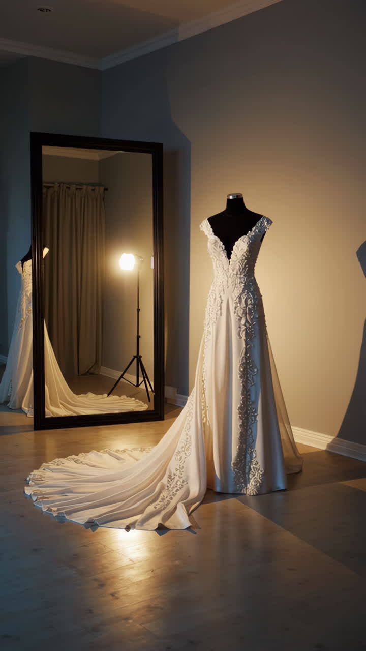 Beautiful Wedding Dress in a Showroom