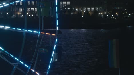 ferris wheel on philadelphia's penn's landing at night