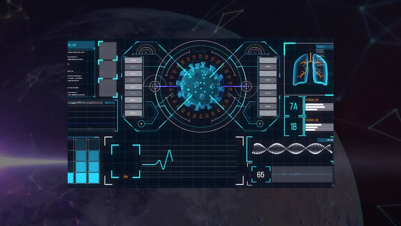 Animation of data processing over globe