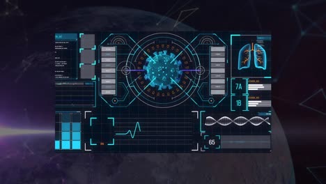 animación del procesamiento de datos en todo el mundo