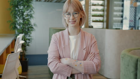 woman in modern office setting