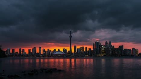 city skyline sunset toronto