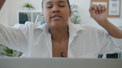 woman working at her desk