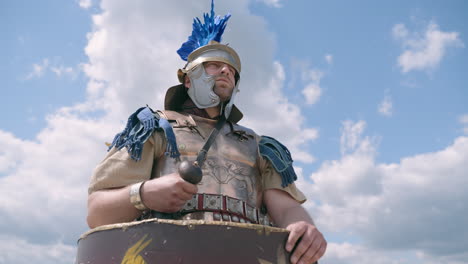 roman soldier in reenactment