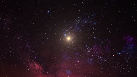 estrella brillante en el centro de la nebulosa, el gran universo