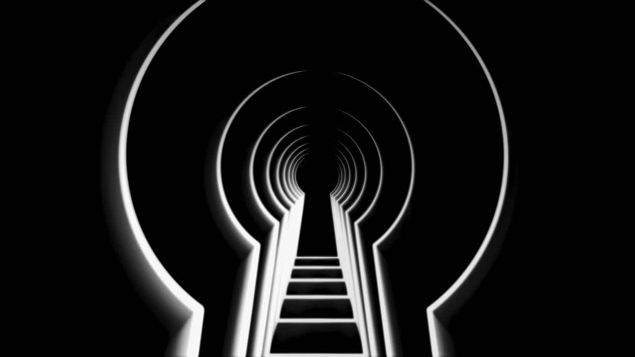 단계와 함께 추상적인 터널 전망