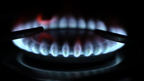 the gas burner switches off in close-up