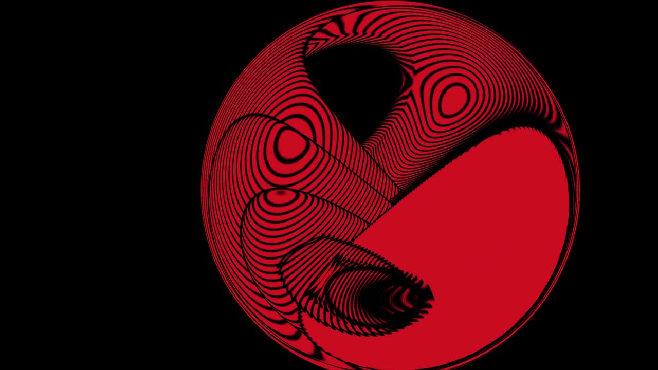 Abstract animation, splash, in red and black