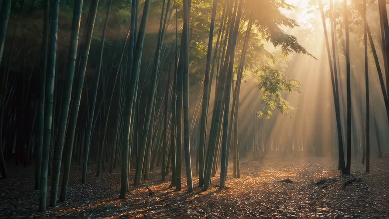 Sunlight in a Bamboo Forest