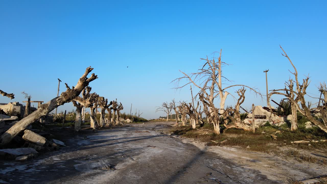 epecuen 역사적인 침수 마을 부에노스 아이레스를 통과하는 도로