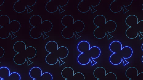 shimmering black and blue shamrocks on a dark canvas