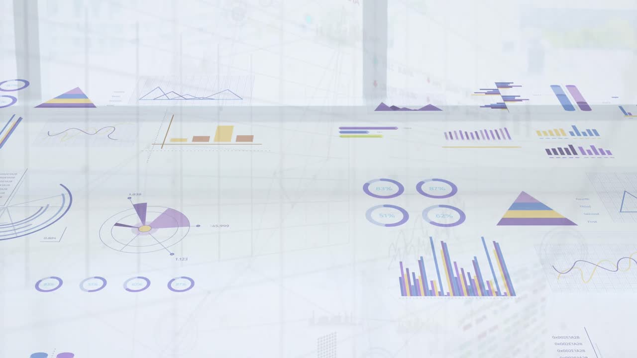 animación del procesamiento de datos financieros sobre personas de negocios
