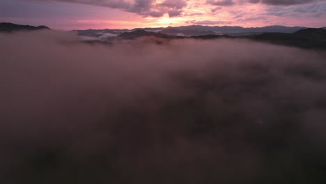 sunset in the mist