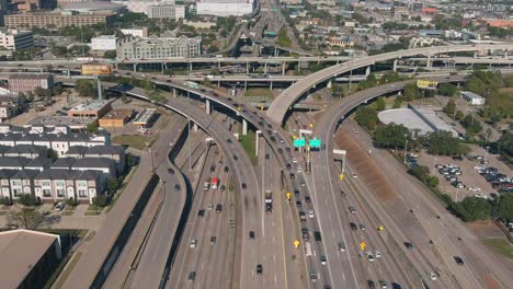 aerial view of traffic on freeway