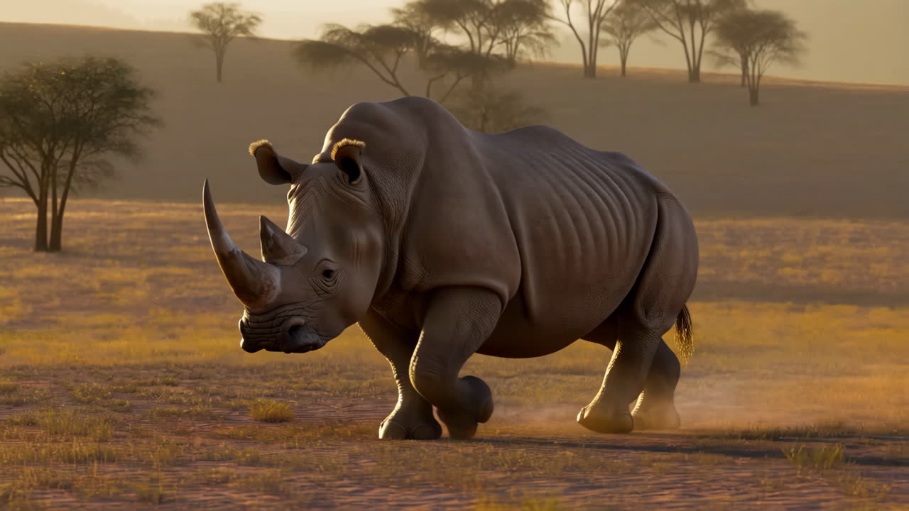 Rhino in the African Savanna