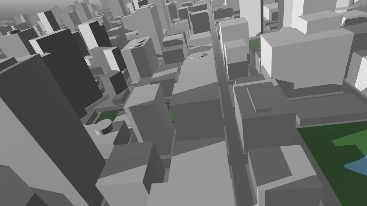 3d 도시 지도 비행