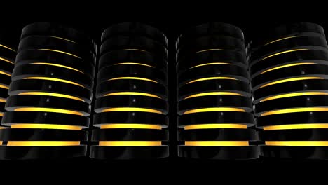 disco duro de servidor futurista y bloque de base de datos o célula de batería. alojamiento web o concepto de computación en la nube.