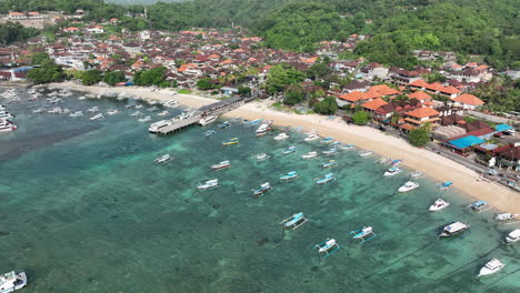 Padang-Bai-Boat-terminal-on-the-coast-of-Bali,-Indonesia