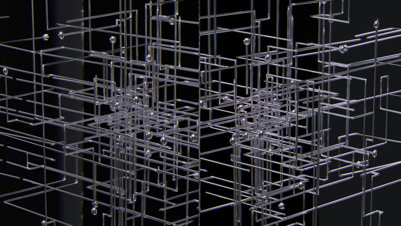 un cubo negro abstracto con reflexiones intrigantes y aspectos destacados cautivadores