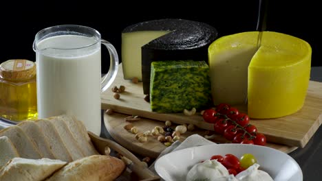 assortment of dairy products and bread