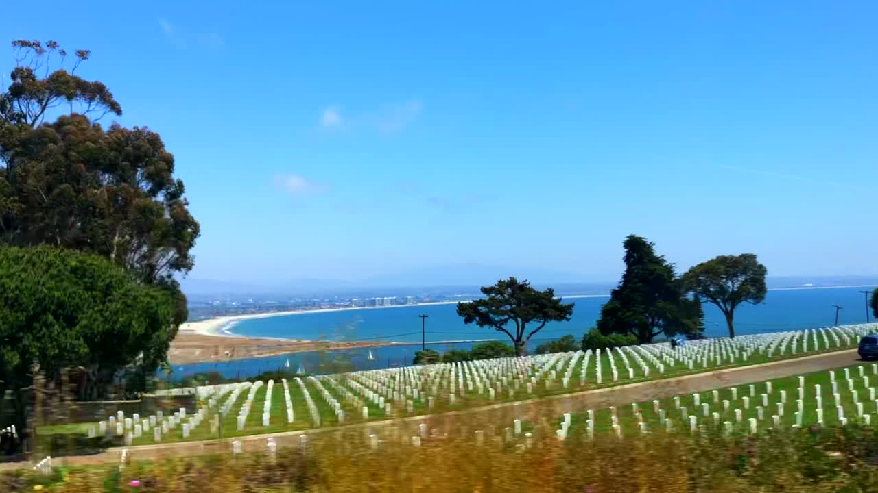 Traversing the veterans memorial in San Diego.