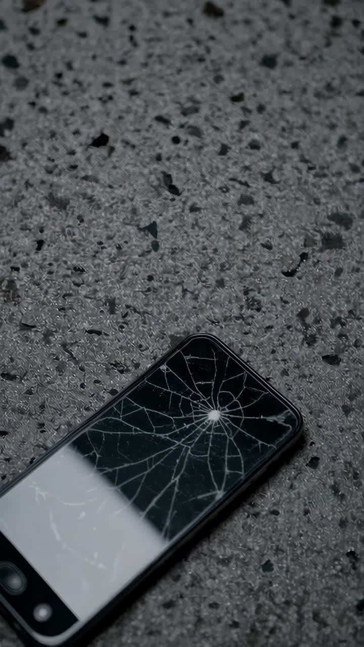 Broken Smartphone on the Ground