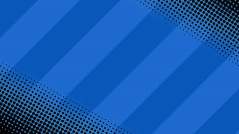 animación del diseño del patrón de puntos contra un fondo a rayas azules con espacio de copia