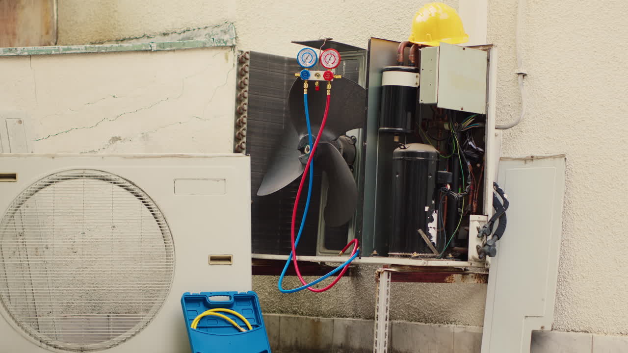 Broken air conditioner unit