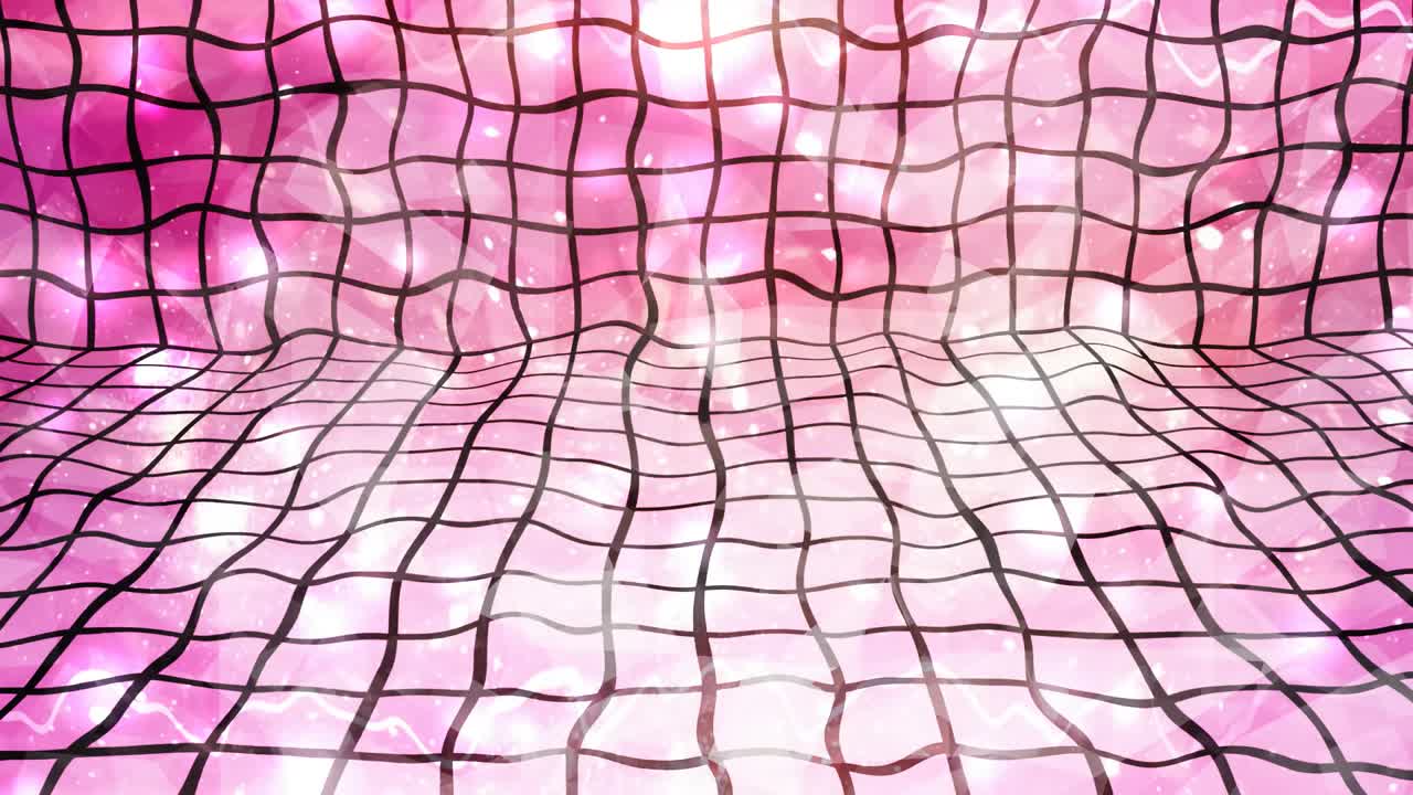 Warped Pink Tiles with Bright Falling Particles - 4K Seamless Loop Motion Background Animation