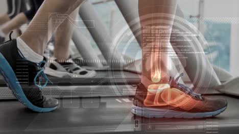 video compuesto digital de un hombre haciendo ejercicio en una cinta de correr 4k