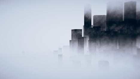 architecture silhouette of downtown. minimalistic panoramic animation with 2d parallax effect
