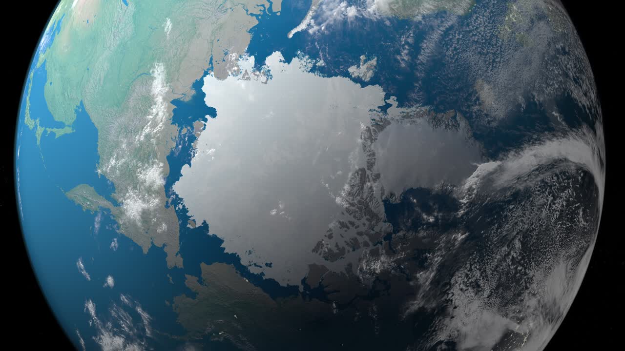 지구 행성의 북극 해양, 우주에서 공중에서 볼 수 있는 모습