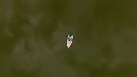 aerial view of a loving couple on a boat 05