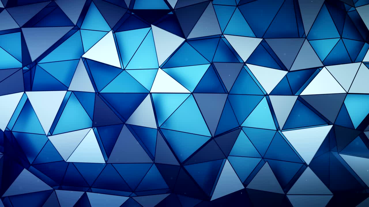 animación de renderización 3d en capas de superficie poligonal azul caótica con bucle