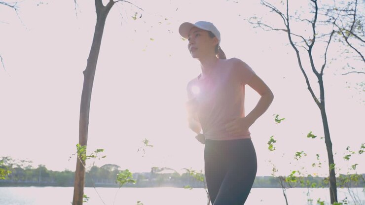Woman Running in a Park
