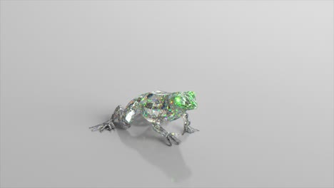modelo de rana iridescente en 3d