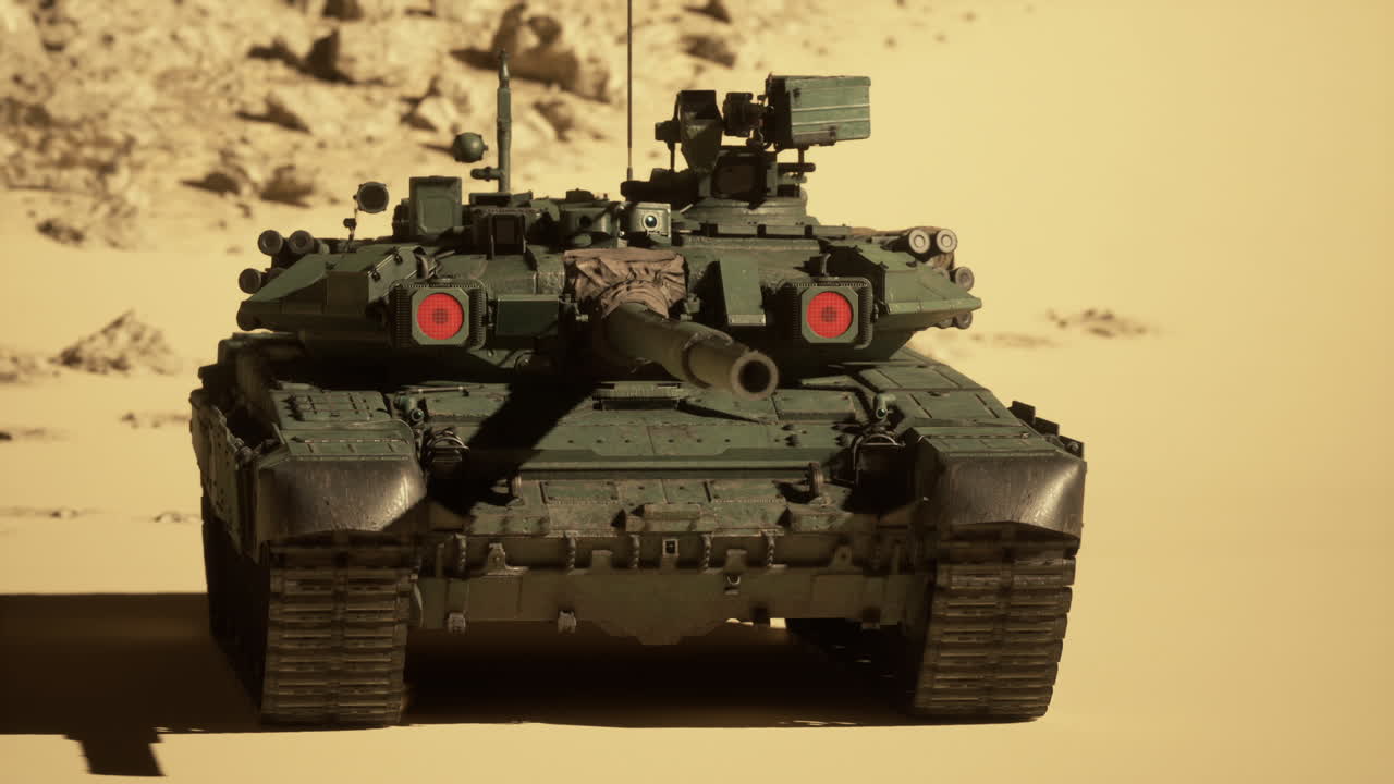 Carro armato russo T-90 nel deserto