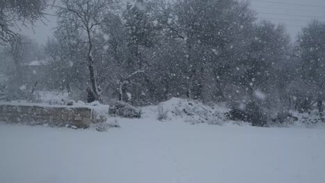 man walking in snowfall