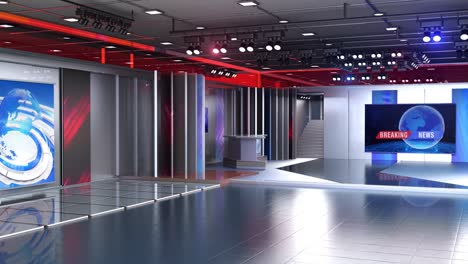 fondo de estudio de noticias virtuales en 3d, bucle