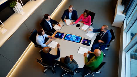 business meeting in modern conference room