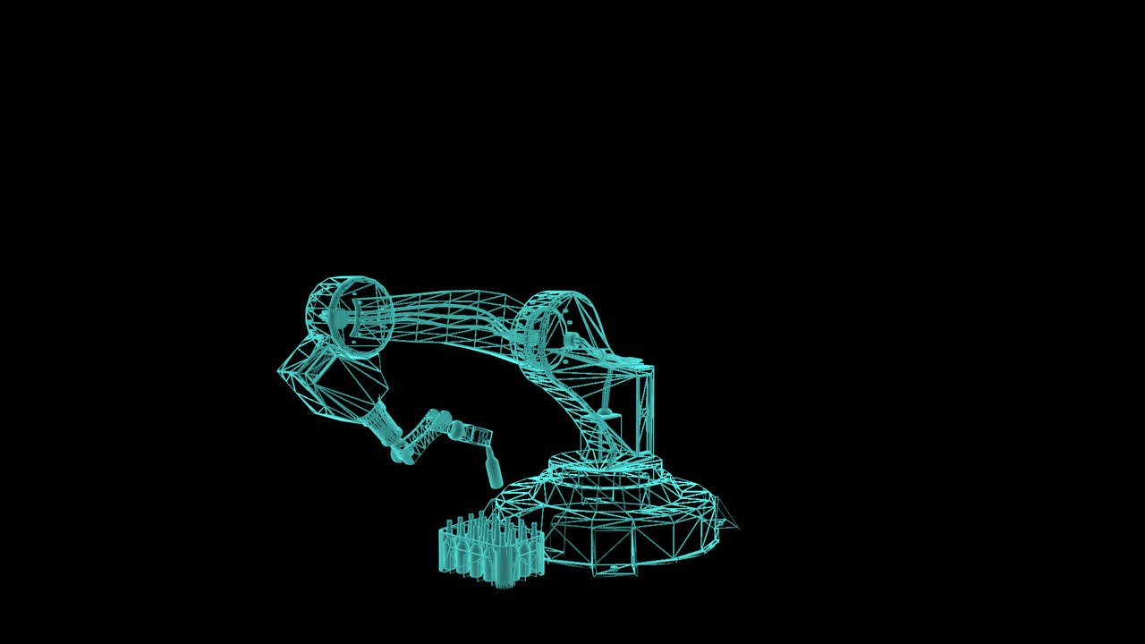 Wireframe Robotic Arm