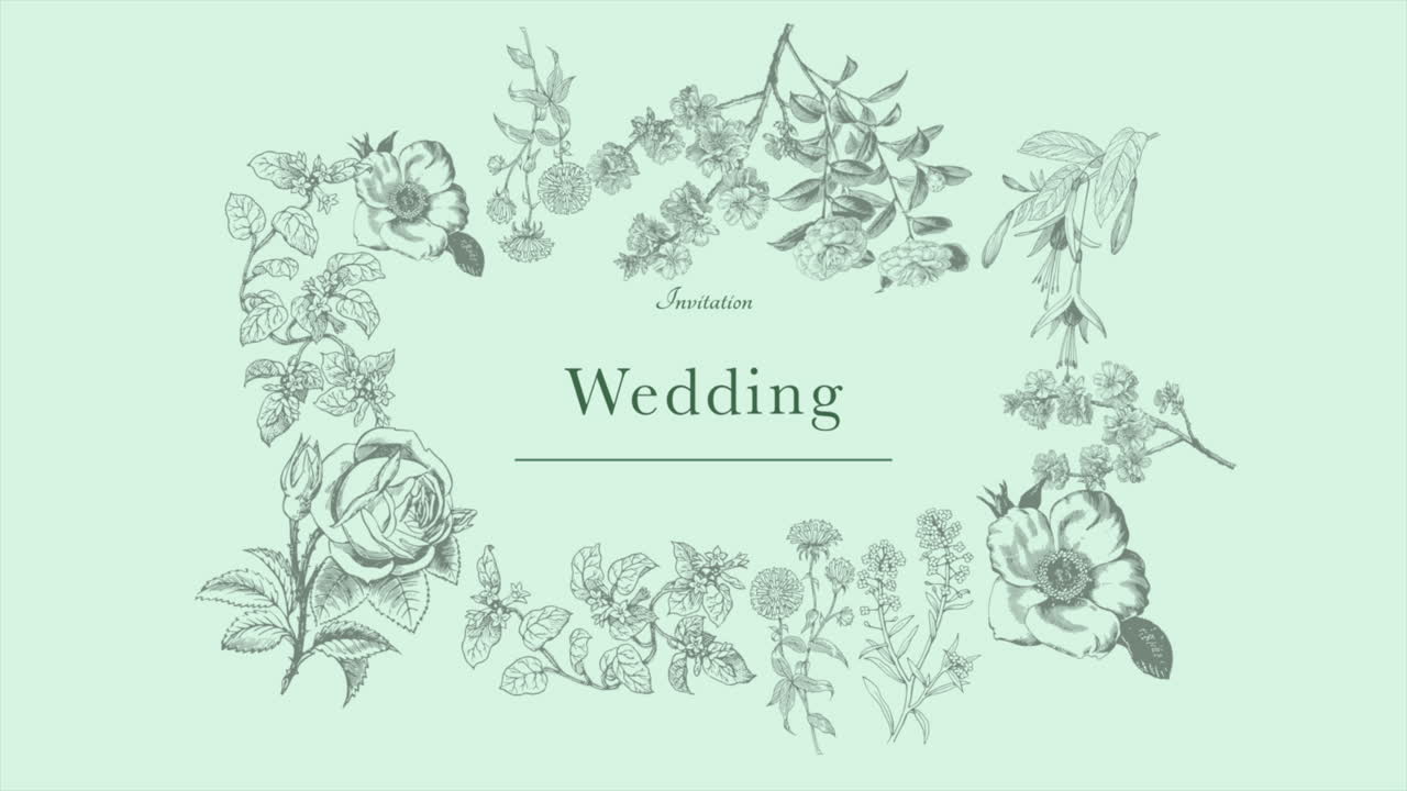 빈티지 여름 꽃 청첩장